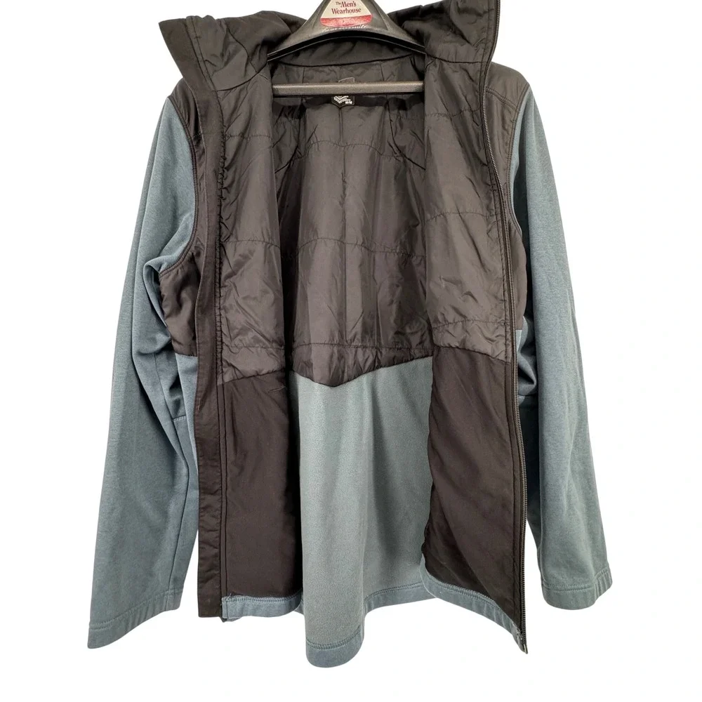 The North Face Mens Full Zip Hybrid Fleece Ripstop Jacket Grey Black Medium